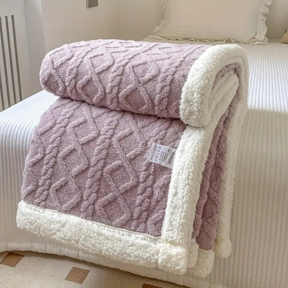 Plush Fleece Lined Throw Blanket - Vossary
