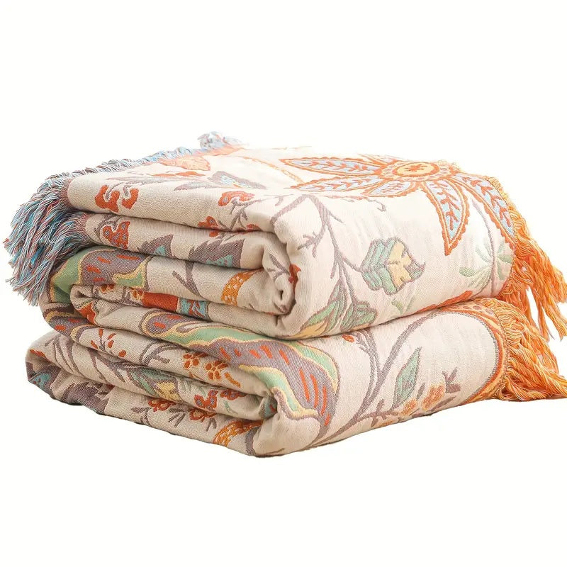Soft Floral Throw Blanket for Home Decor - Vossary