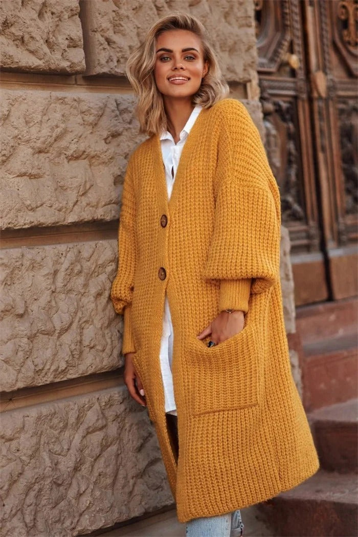 Women's Oversized Long Coat with Big Pockets
