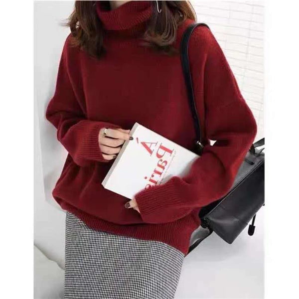 Cozy Women's Oversized Wool Turtleneck Sweater