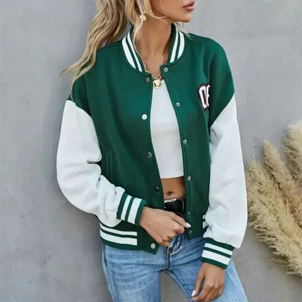 Casual Fit Women's Varsity Bomber Jacket - EasyApparels