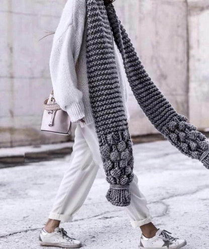 Cozy Large Cable Knit Wool Scarf - EasyApparels