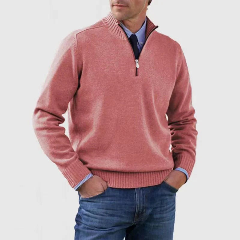 Men's Smart Zip Neck Casual Sweater