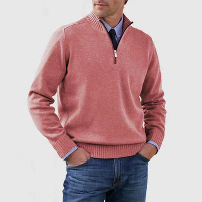 Men's Smart Zip Neck Casual Sweater
