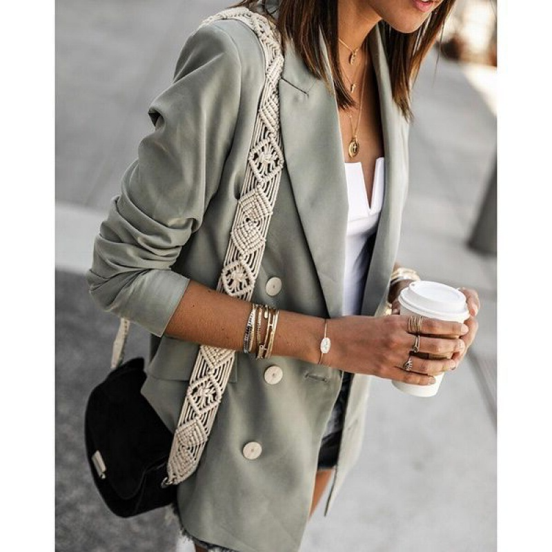 Classic Fit Women's Double Breasted Wool Blazer
