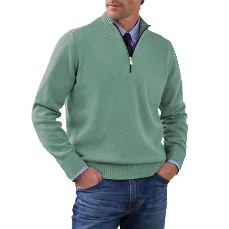 Men's Smart Zip Neck Casual Sweater