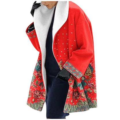 Cozy Wool Women's Floral Parka Jacket