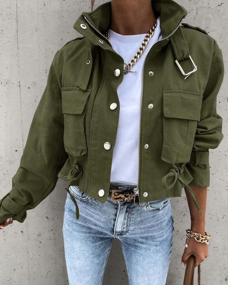 Women's Utility Jacket with Adjustable Waist