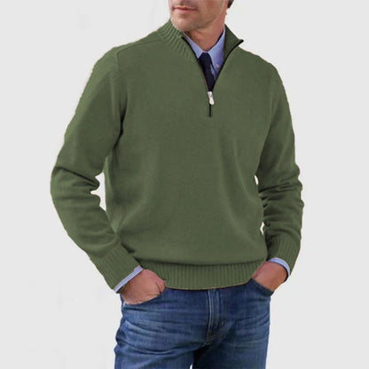 Men's Smart Zip Neck Casual Sweater