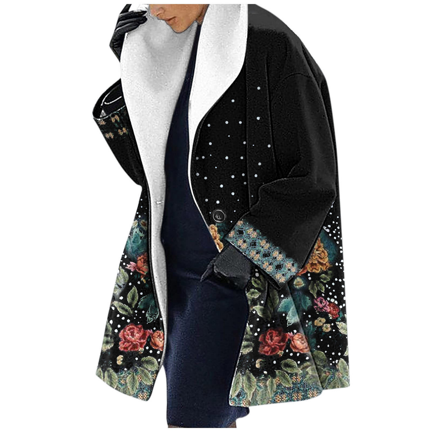 Cozy Wool Women's Floral Parka Jacket