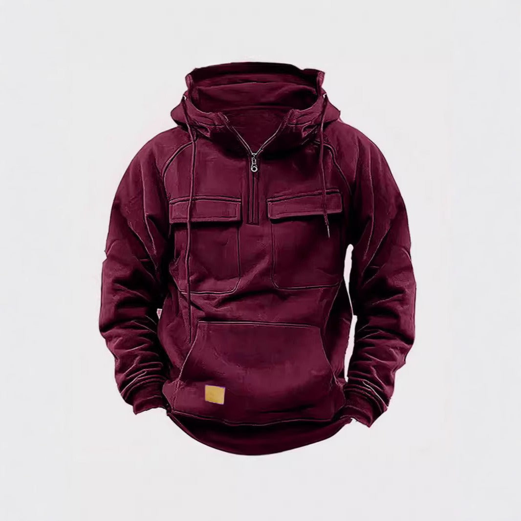Comfy Men's Fleece Hoodie with Zip and Pockets