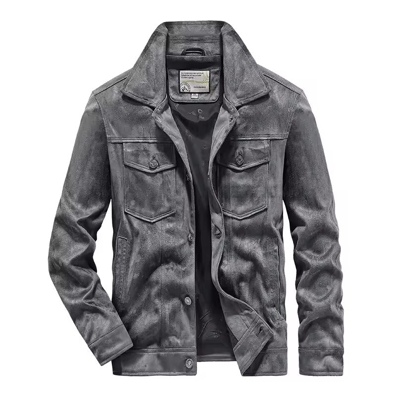 Men's Suede Style Slim Fit Jacket - EasyApparels