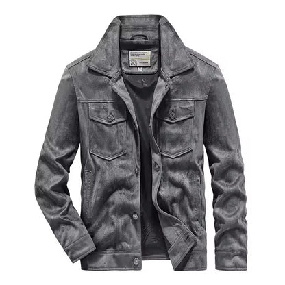 Men's Suede Style Slim Fit Jacket - EasyApparels