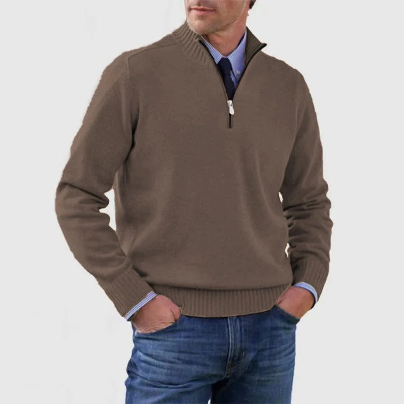 Men's Smart Zip Neck Casual Sweater