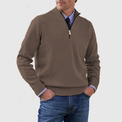 Men's Smart Zip Neck Casual Sweater