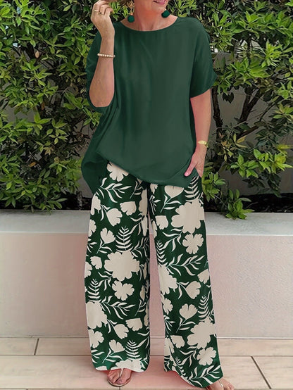 Loose Fit Women's Floral Wide Leg Pants