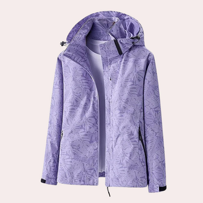 Slim Fit Women's Coat with Removable Hood and Zip Pockets