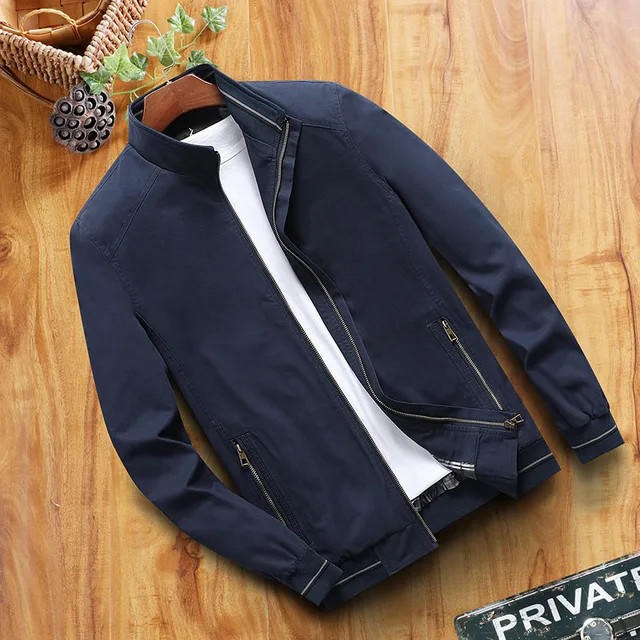 Waterproof Men's Slim Fit Jacket with Zip Pockets