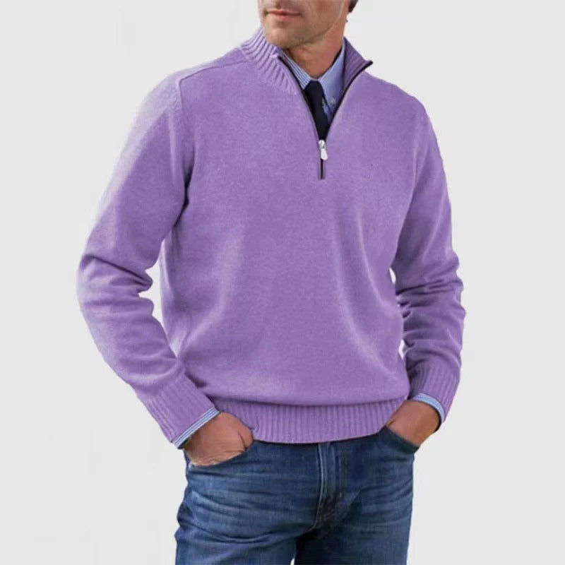 Men's Smart Zip Neck Casual Sweater