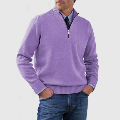 Men's Smart Zip Neck Casual Sweater