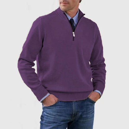 Men's Smart Zip Neck Casual Sweater