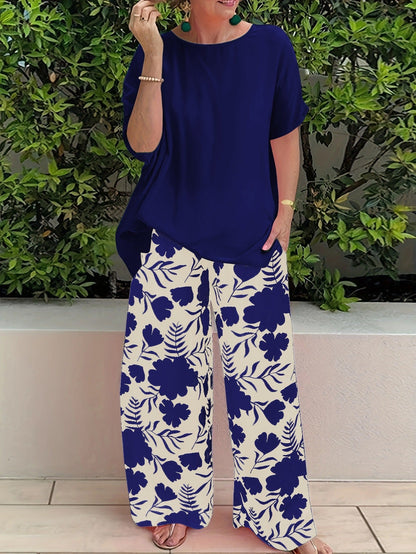 Loose Fit Women's Floral Wide Leg Pants