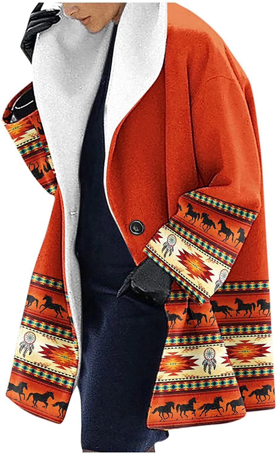 Cozy Wool Women's Floral Parka Jacket - EasyApparels