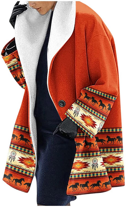 Cozy Wool Women's Floral Parka Jacket - EasyApparels