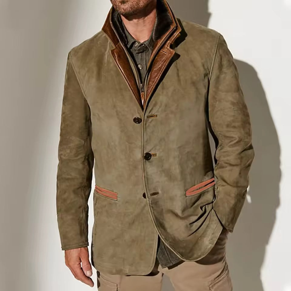 Luxury Suede Mens Coat Jacket - EasyApparels