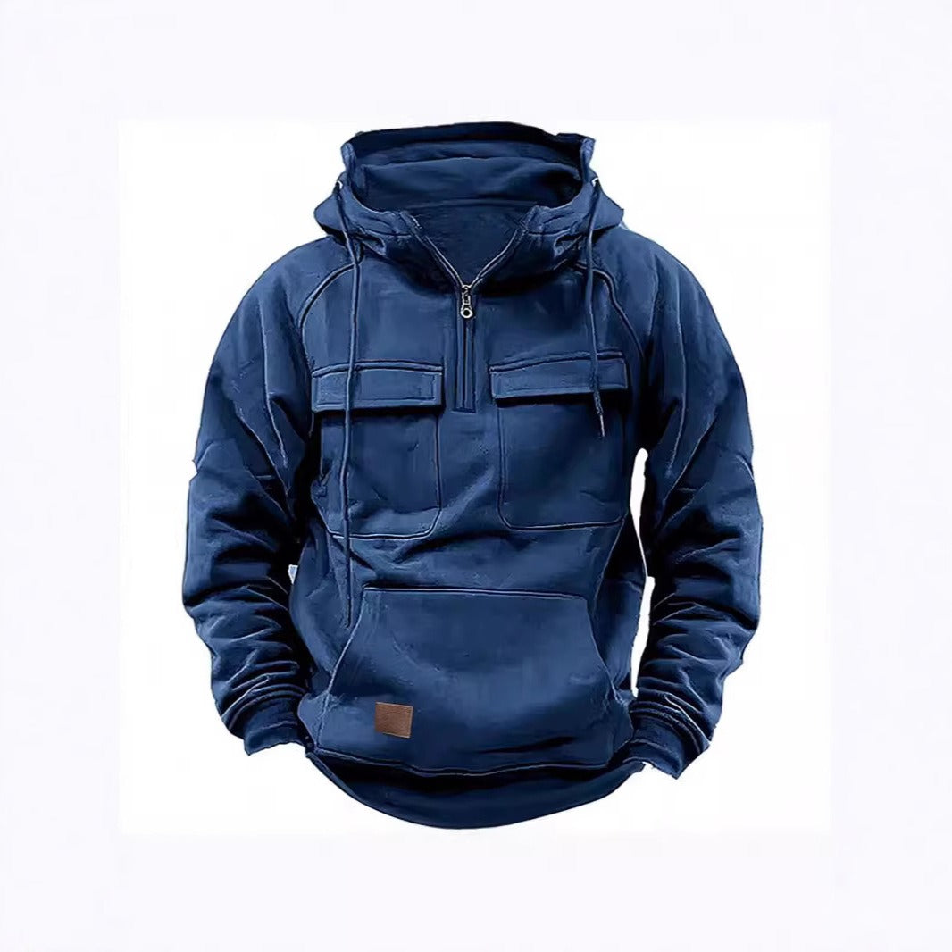 Comfy Men's Fleece Hoodie with Zip and Pockets