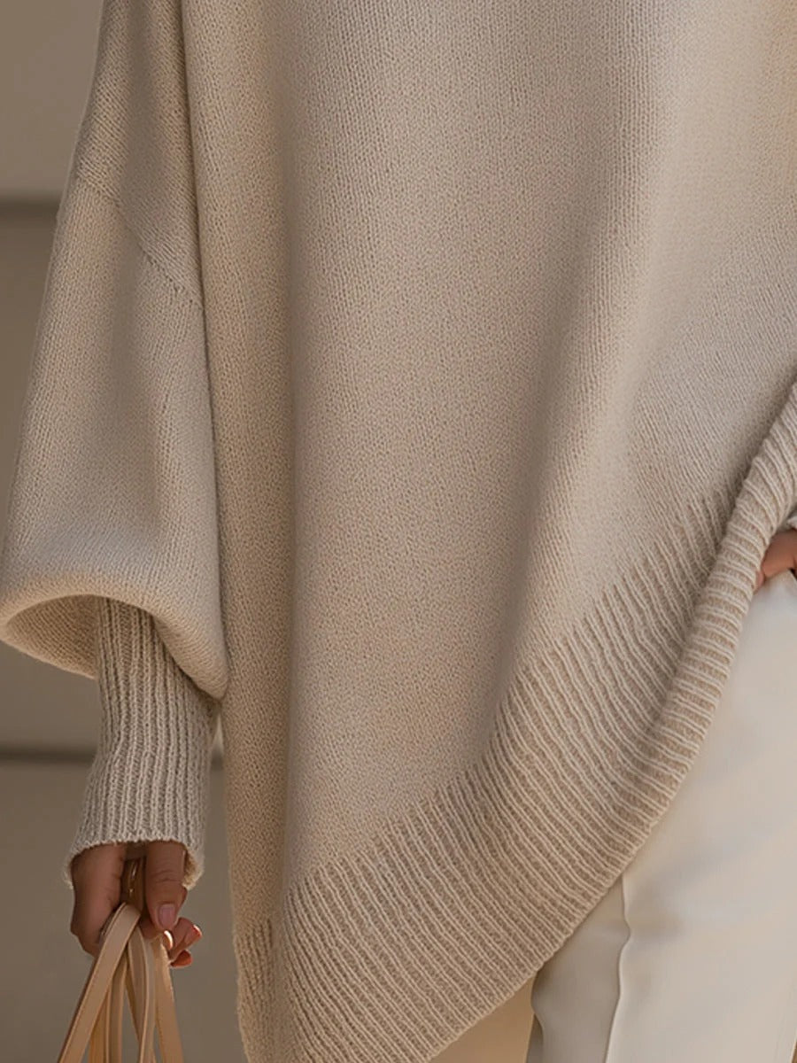 Cozy Large Knitted Batwing Poncho Wrap