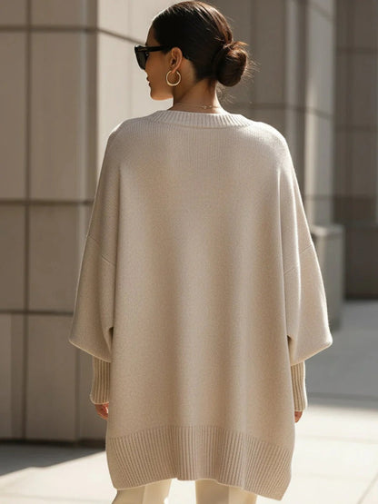 Cozy Large Knitted Batwing Poncho Wrap