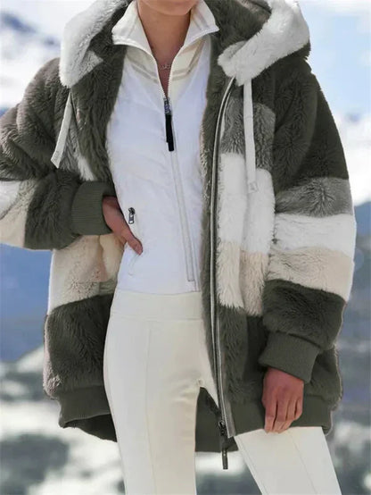 Cozy Women's Faux Fur Hoodie Jacket