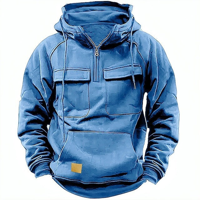 Comfy Men's Fleece Hoodie with Zip and Pockets