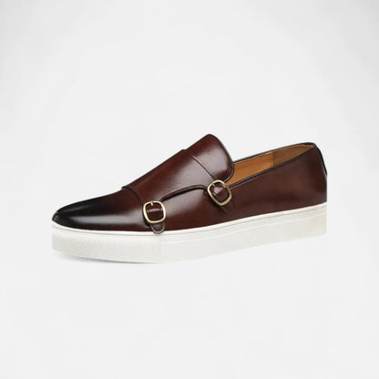Classic Men's Leather Monk Strap Shoes - Vossary
