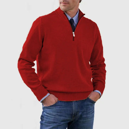 Men's Smart Zip Neck Casual Sweater