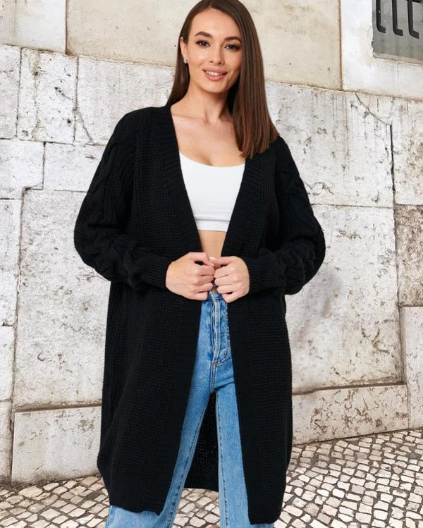 Women's Oversized Long Open Front Knit Coat