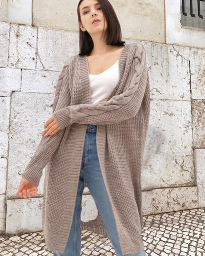Women's Oversized Long Open Front Knit Coat