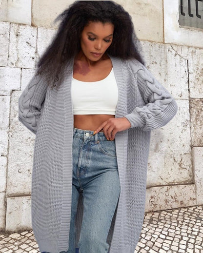 Women's Oversized Long Open Front Knit Coat