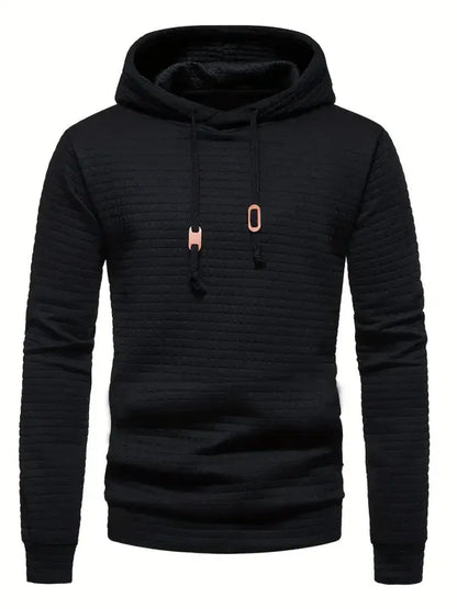 Men's Quilted Hoodie Regular Fit Adjustable Hood