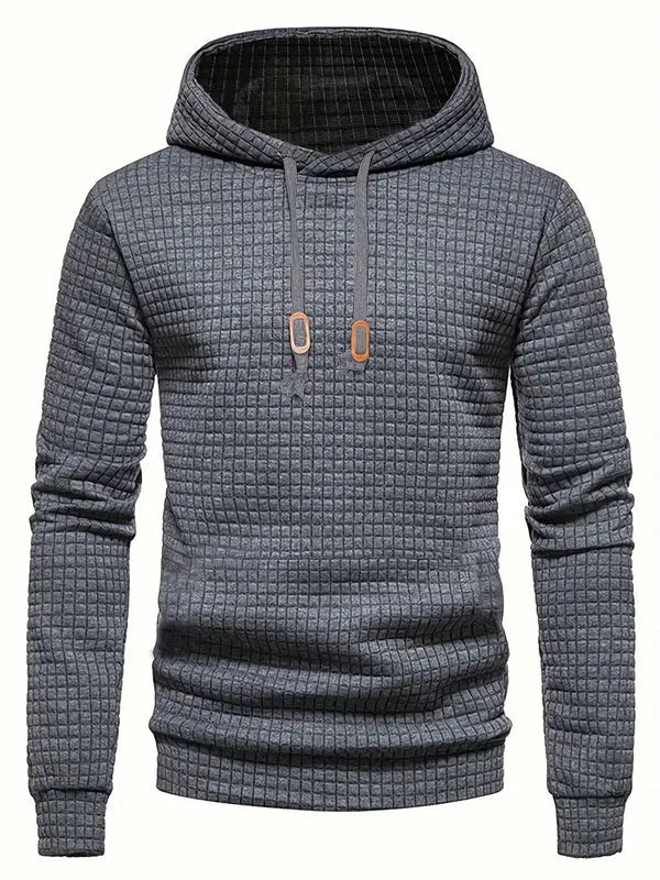 Men's Quilted Hoodie Regular Fit Adjustable Hood