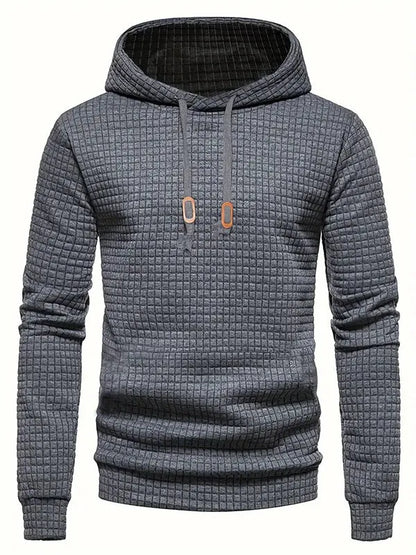 Men's Quilted Hoodie Regular Fit Adjustable Hood