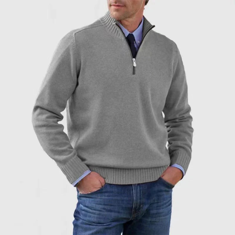 Men's Smart Zip Neck Casual Sweater - EasyApparels