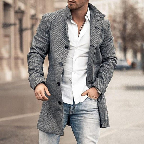 Slim Fit Men's Wool Overcoat - EasyApparels