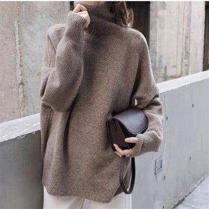 Cozy Women's Oversized Wool Turtleneck Sweater - EasyApparels