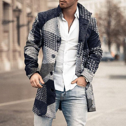 Slim Fit Men's Wool Overcoat
