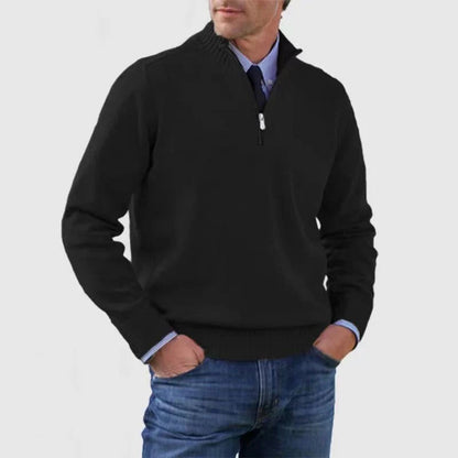 Men's Smart Zip Neck Casual Sweater