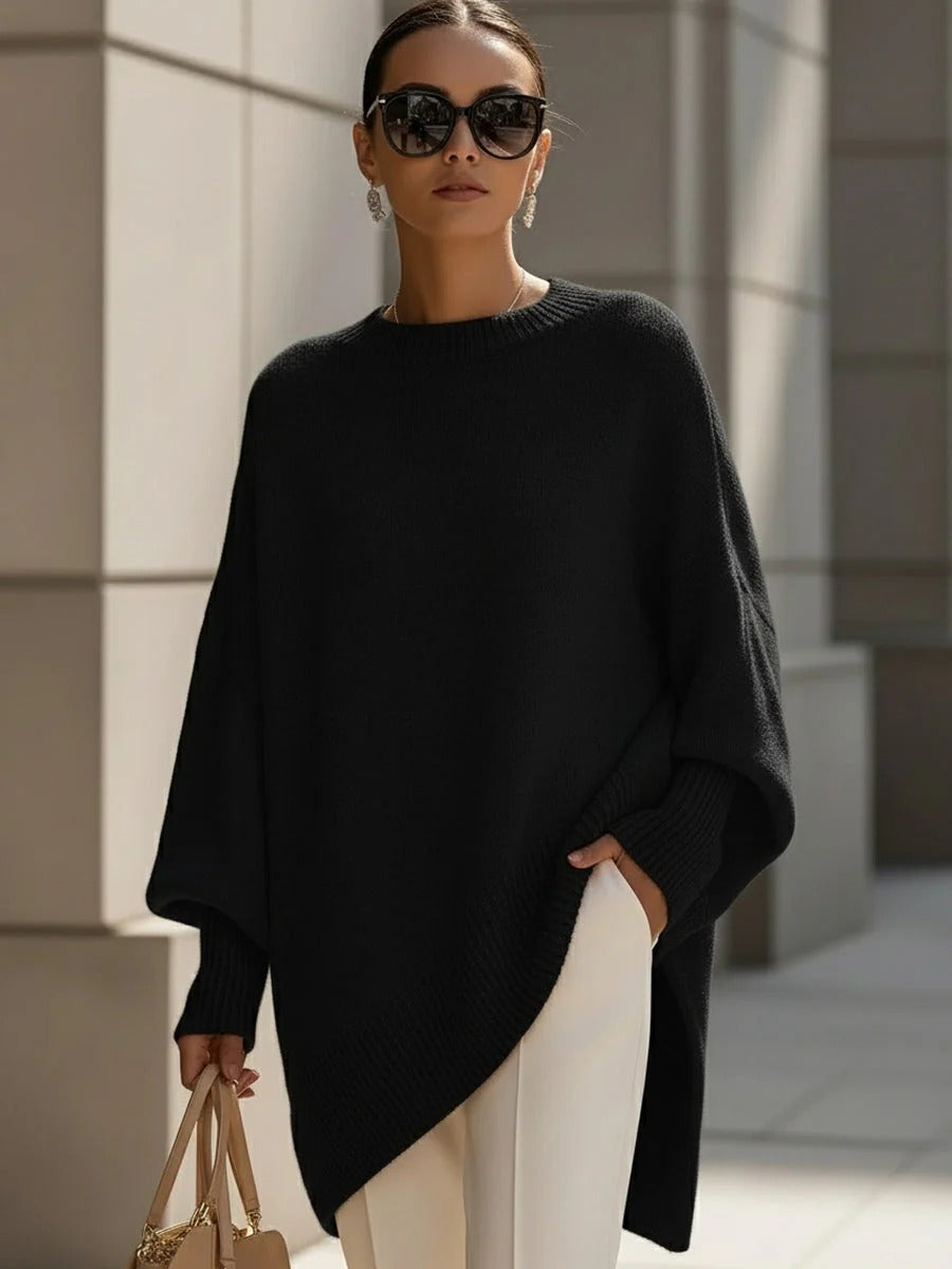 Cozy Large Knitted Batwing Poncho Wrap