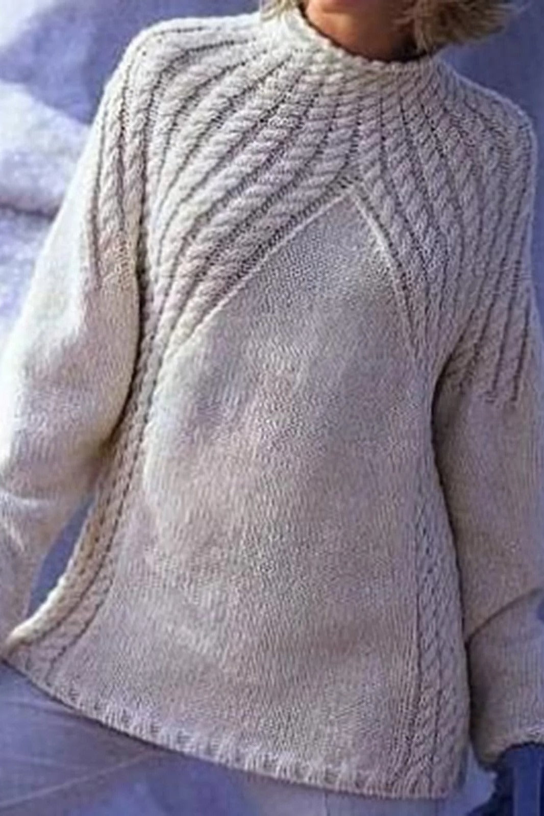 Cozy Oversized Women's Wool Crew Neck Sweater - EasyApparels