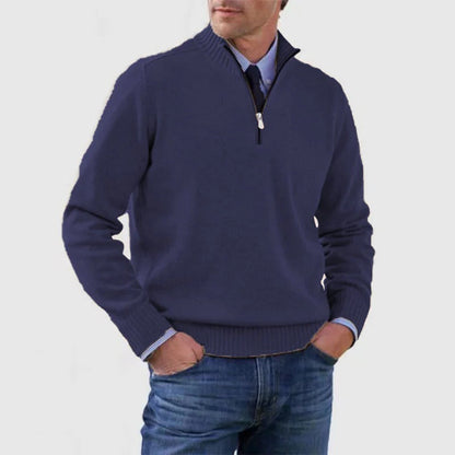 Men's Smart Zip Neck Casual Sweater